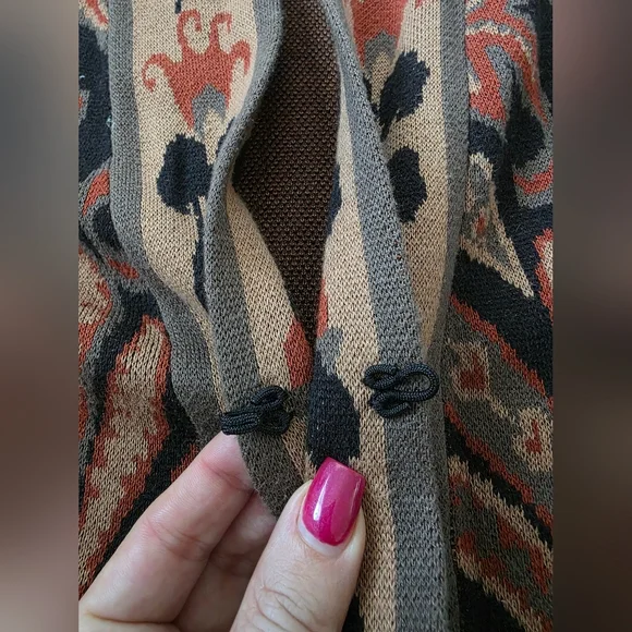 Soft Surroundings Jacquard Sweater Cardigan Paisley Tapestry Suzani Boho - Picture 5 of 7